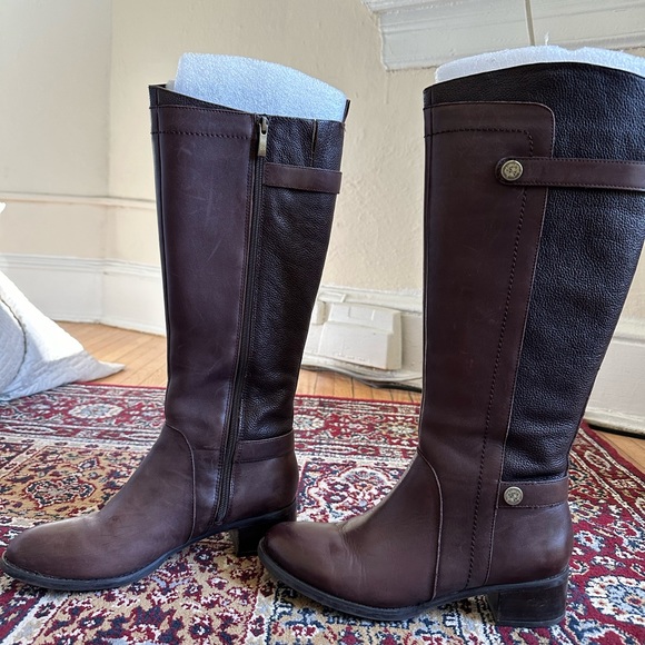 Knee-high brown leather boots - Picture 3 of 3